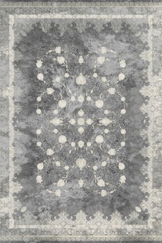 Light grey leaves carpet