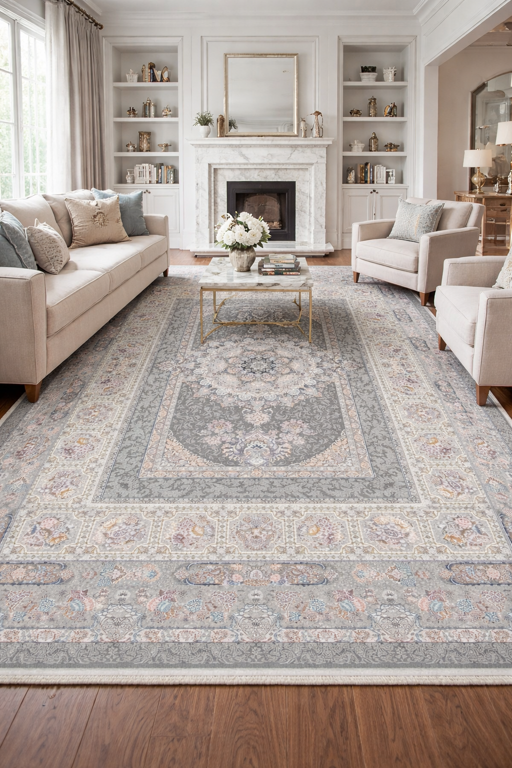 Royal Pearl Medallion Carpet.