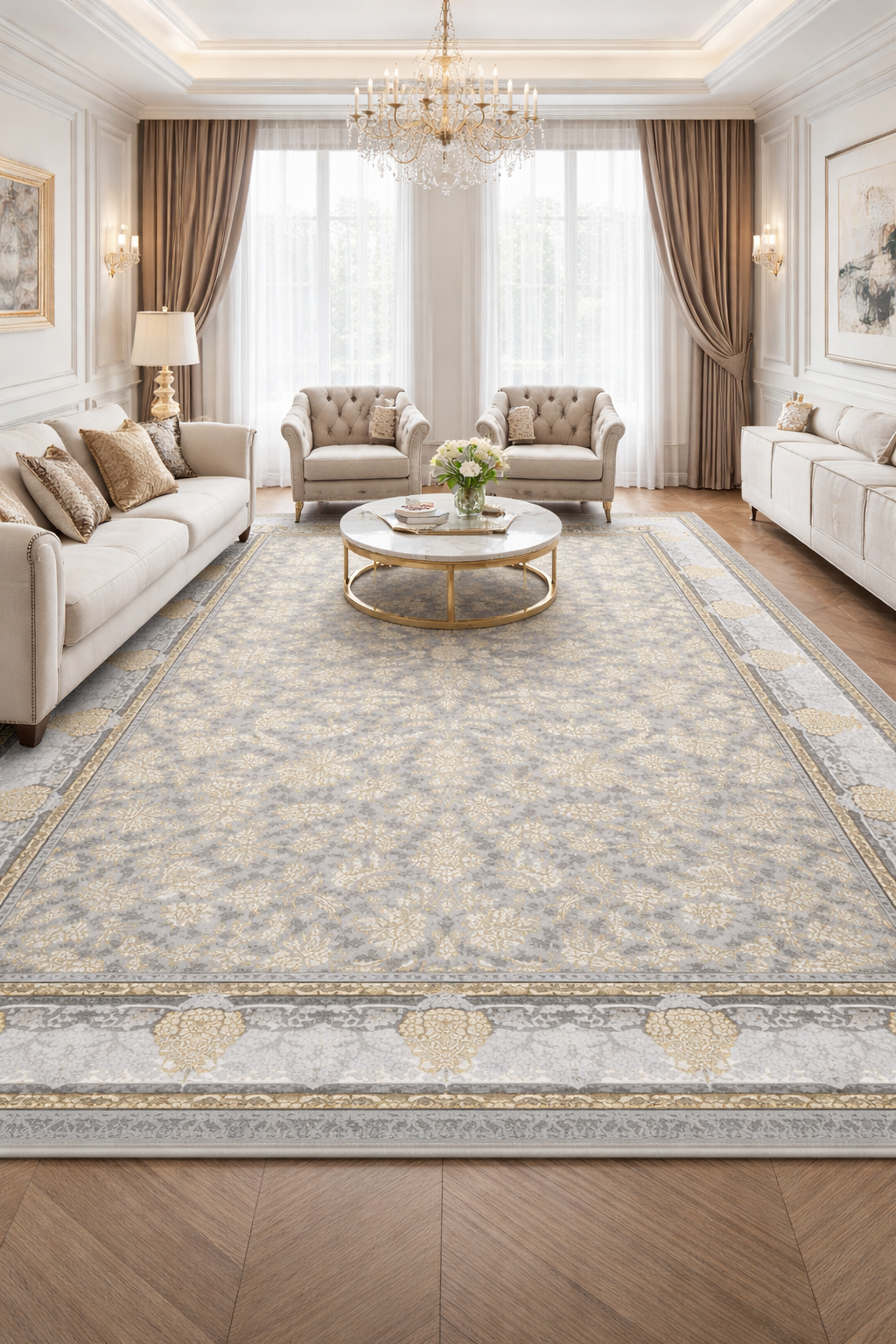 Light golden leaves carpet